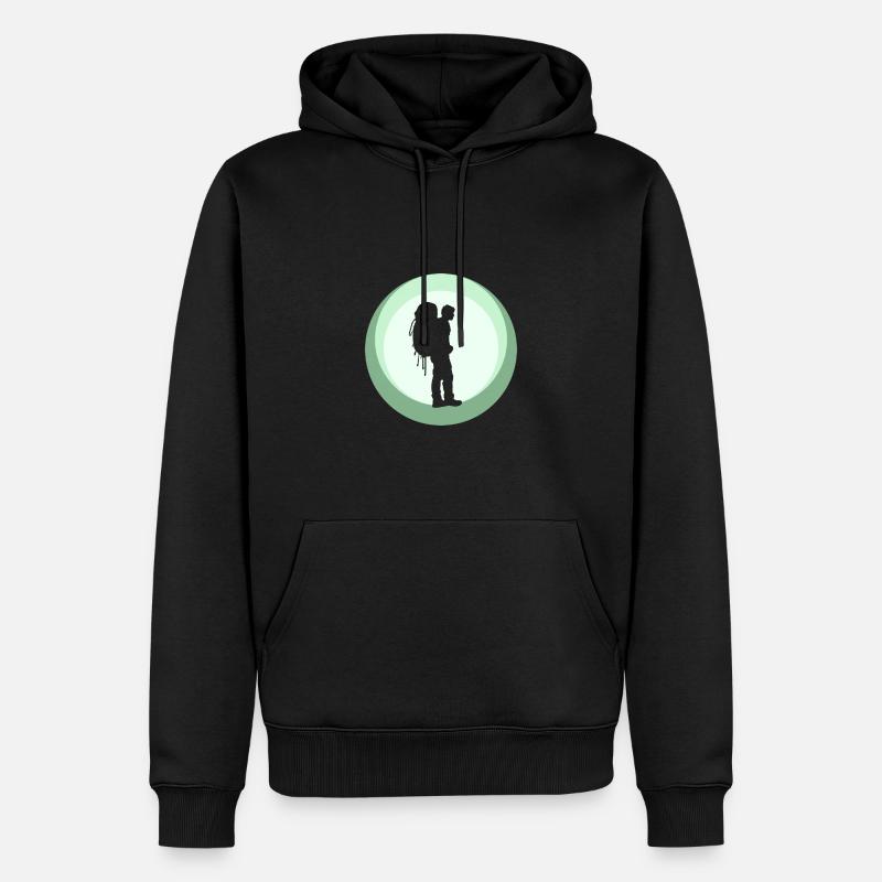 Backpacker Pilger Pilger - Männer Premium Bio Hoodie - Schwarz