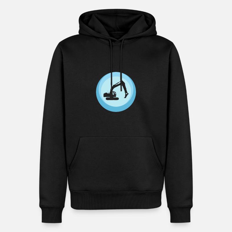 Baustelle Baggerfahrerin Baustelle - Männer Premium Bio Hoodie - Schwarz