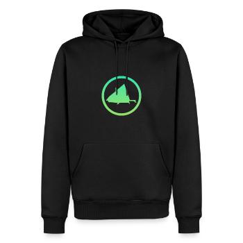 Camping Glamping Moderne - Sweat à capuche Premium bio Homme - noir - Devant - Nico (187cm)