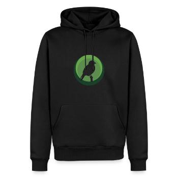 Sittich Vogel Abbildung Peep - Männer Premium Bio Hoodie - Schwarz - Vorne - Nico (187cm)