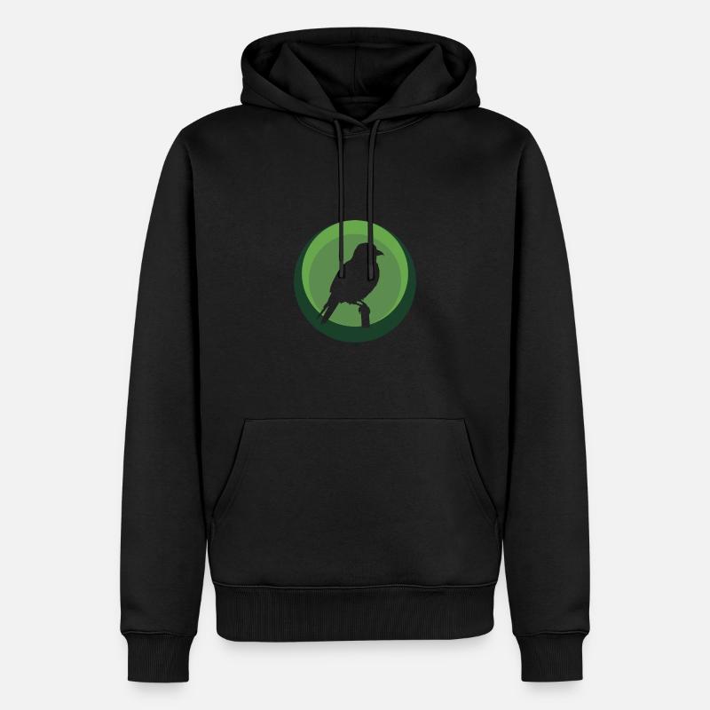 Sittich Vogel Abbildung Peep - Männer Premium Bio Hoodie - Schwarz
