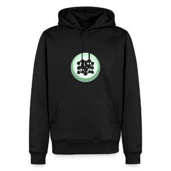 Crypto-monnaie Crypto-monnaie Crypto-monnaie - Sweat à capuche Premium bio Homme - noir - Devant - Nico (187cm)