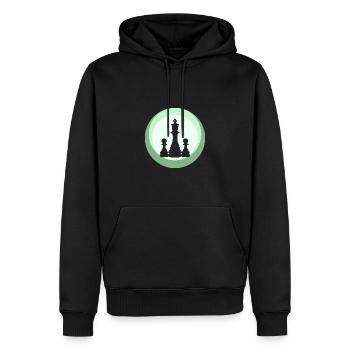 Schach Schachfigur Strategie - Männer Premium Bio Hoodie - Schwarz - Vorne - Nico (187cm)