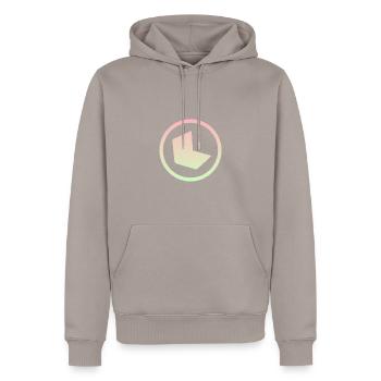 Blogging Blogger Blogging - Männer Premium Bio Hoodie - Taupe - Vorne - Nico (187cm)