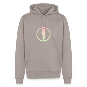 Backpacking Wanderer Wanderung - Männer Premium Bio Hoodie - Taupe - Vorne - Nico (187cm)