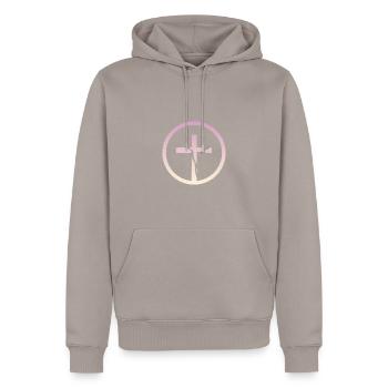 Verset de la Bible Chrétien Chrétien - Sweat à capuche Premium bio Homme - taupe - Devant - Nico (187cm)