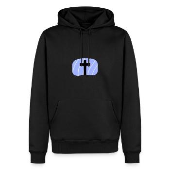 Verset biblique Verset biblique Bible - Sweat à capuche Premium bio Homme - noir - Devant - Nico (187cm)
