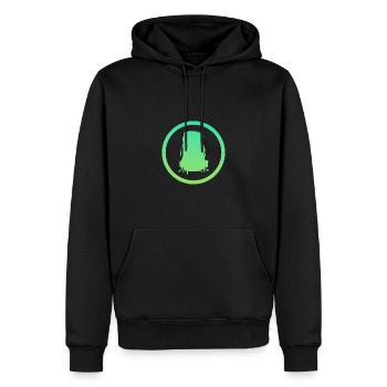 Backpacking Wanderung Pilger - Männer Premium Bio Hoodie - Schwarz - Vorne - Nico (187cm)