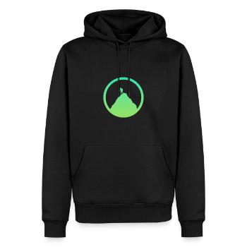 Climbing wall Mountain Alps - Men’s Premium Organic Hoodie - black - Front - Nico (187cm)
