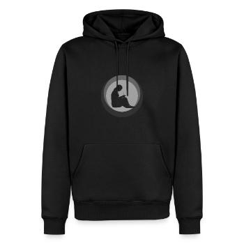 Crochet à l’aiguille au Crochet - Sweat à capuche Premium bio Homme - noir - Devant - Nico (187cm)