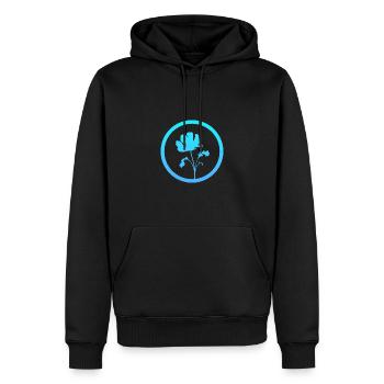 Botanical Flora Flower - Men’s Premium Organic Hoodie - black - Front - Nico (187cm)