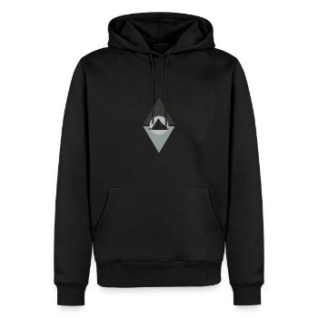 Camping Glamping moderne - Sweat à capuche Premium bio Homme - noir - Devant - Nico (187cm)