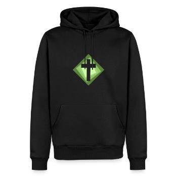 Bibel Kreuz Christus - Männer Premium Bio Hoodie - Schwarz - Vorne - Nico (187cm)
