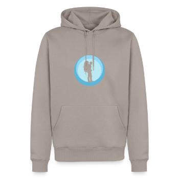 Backpacking Backpacker Backpacking - Männer Premium Bio Hoodie - Taupe - Vorne - Nico (187cm)