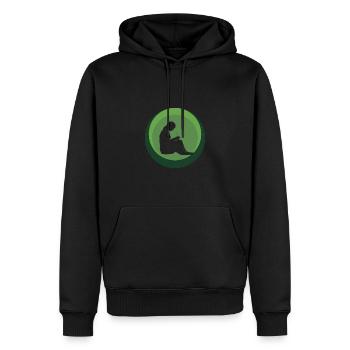Crochet à l’aiguille au Crochet - Sweat à capuche Premium bio Homme - noir - Devant - Nico (187cm)