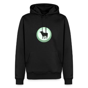 Cornes de fermier de vache - Sweat à capuche Premium bio Homme - noir - Devant - Nico (187cm)