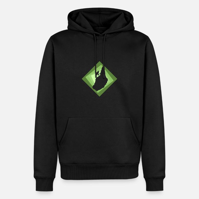 Klettern Kletterer Gipfel - Männer Premium Bio Hoodie - Schwarz