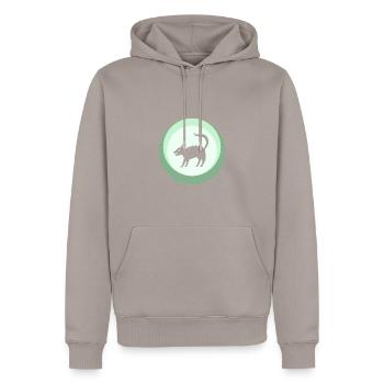 Cryptozoologie Licorne Licorne - Sweat à capuche Premium bio Homme - taupe - Devant - Nico (187cm)