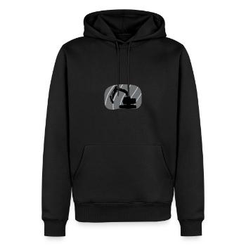 Chantier de construction Ouvrier de construction Conducteur d’excavatrice - Sweat à capuche Premium bio Homme - noir - Devant - Nico (187cm)