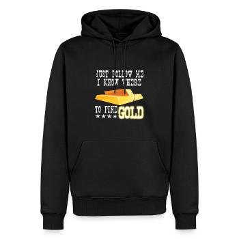 Goldwäscher Goldsucher Goldschürfer Gold Geschenk - Männer Premium Bio Hoodie - Schwarz - Vorne - Nico (187cm)