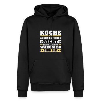 Les chefs ne se disputent pas - Sweat à capuche Premium bio Homme - noir - Devant - Nico (187cm)