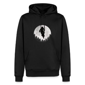 Mountainbike Mond Mountainbiker Moon - Männer Premium Bio Hoodie - Schwarz - Vorne - Nico (187cm)