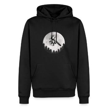 Mountainbike Mond Mountainbiker Moon - Männer Premium Bio Hoodie - Schwarz - Vorne - Nico (187cm)