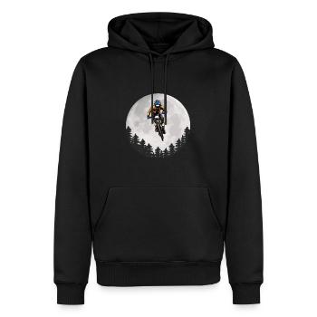 Mountain Bike Moon Mountain Biker Moon - Men’s Premium Organic Hoodie - black - Front - Nico (187cm)