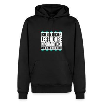 Ich bin dieser legendäre Informatiker - Männer Premium Bio Hoodie - Schwarz - Vorne - Nico (187cm)