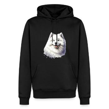 Chien Samoyède Cadeaux Mignon Samoyède Chien Graphique - Sweat à capuche Premium bio Homme - noir - Devant - Nico (187cm)