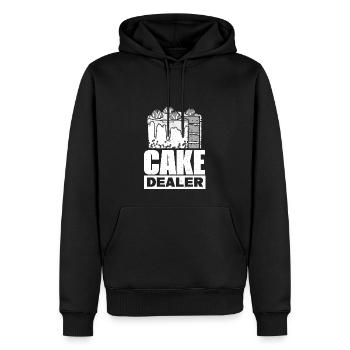 Marchand de gâteaux Détaillant de biscuits Boulanger Amateur de pâtisserie - Sweat à capuche Premium bio Homme - noir - Devant - Nico (187cm)