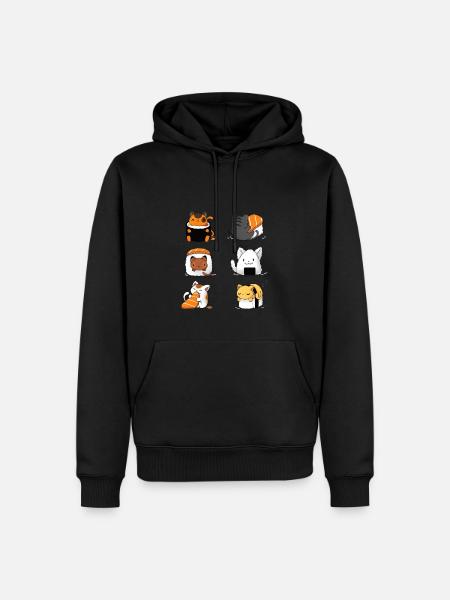 SUSHI CAT - Men’s Premium Organic Hoodie - black