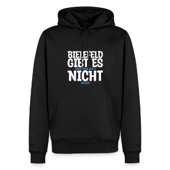 Bielefeld gibt es nicht Geschenk - Männer Premium Bio Hoodie - Schwarz - Vorne - Nico (187cm)