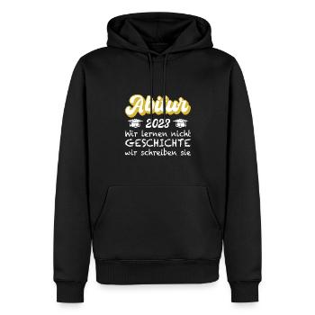 Abitur 2023 Abi Spruch Geschenk - Männer Premium Bio Hoodie - Schwarz - Vorne - Nico (187cm)
