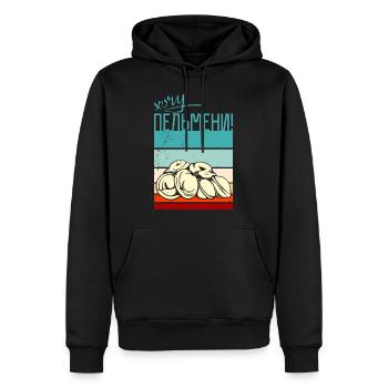 Graphique du drapeau Pelmeni - Sweat à capuche Premium bio Homme - noir - Devant - Nico (187cm)