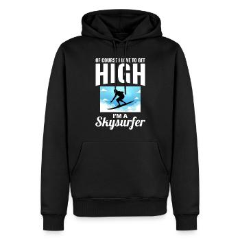 Skysurfing Fallschirmspringen Extremsport Fallschirmspringer Lustig - Männer Premium Bio Hoodie - Schwarz - Vorne - Nico (187cm)