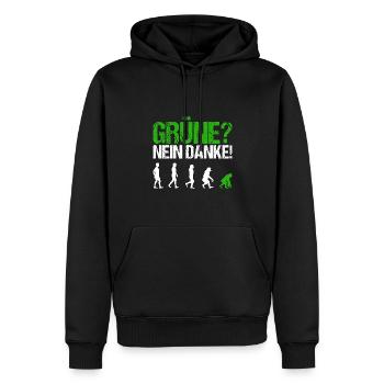 Grüne nein danke Spruch Geschenk - Männer Premium Bio Hoodie - Schwarz - Vorne - Nico (187cm)