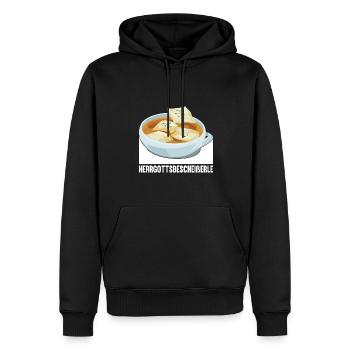 Herrgottsbescheißerle Schwäbische Maultaschen - Männer Premium Bio Hoodie - Schwarz - Vorne - Nico (187cm)
