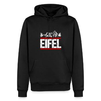 Eifel Wanderung wandern Geschenk - Männer Premium Bio Hoodie - Schwarz - Vorne - Nico (187cm)