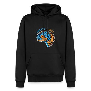 Explore the depths of thought ! - Men’s Premium Organic Hoodie - black - Front - Nico (187cm)