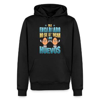 Der Manager berührt seine Eier nicht - Männer Premium Bio Hoodie - Schwarz - Vorne - Nico (187cm)