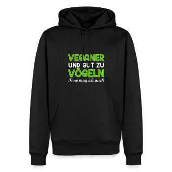 Veganer veggie Tierfreund Spruch Geschenk - Männer Premium Bio Hoodie - Schwarz - Vorne - Nico (187cm)