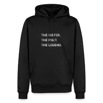 The Sister The Poet The Legend - Men’s Premium Organic Hoodie - black - Front - Nico (187cm)