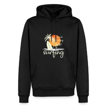 Surfer Surf Surf Surf Planche à vagues Planche à voile - Sweat à capuche Premium bio Homme - noir - Devant - Nico (187cm)