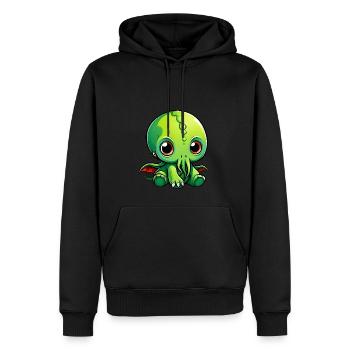 Charm of Lovecraft: Adorable Cute Baby Cthulhu - Men’s Premium Organic Hoodie - black - Front - Nico (187cm)