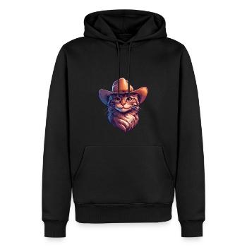 Cowboy-Katze - Männer Premium Bio Hoodie - Schwarz - Vorne - Nico (187cm)
