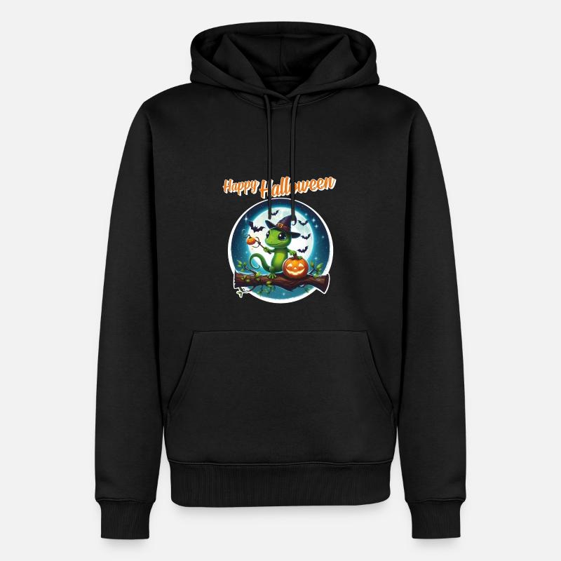 Gecko sorcier - Halloween - Sweat à capuche Premium bio Homme - noir