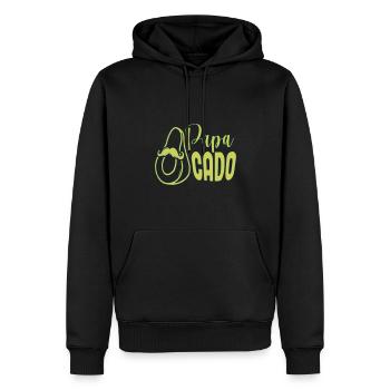Papacado funny pun daddy and avocado - Men’s Premium Organic Hoodie - black - Front - Nico (187cm)