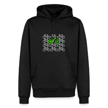 Je pars VTT cycliste VTT - Sweat à capuche Premium bio Homme - noir - Devant - Nico (187cm)