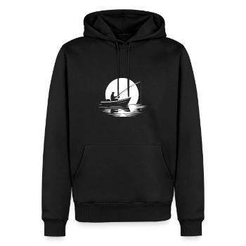Angeln bei Nacht - Männer Premium Bio Hoodie - Schwarz - Vorne - Nico (187cm)